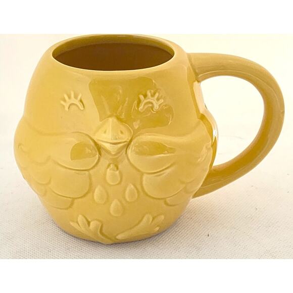 MUG/CUP-Lemon Yellow-Bird 3-D Embossed Design-Holds 12 oz (1.5 cups) - Picture 9 of 10